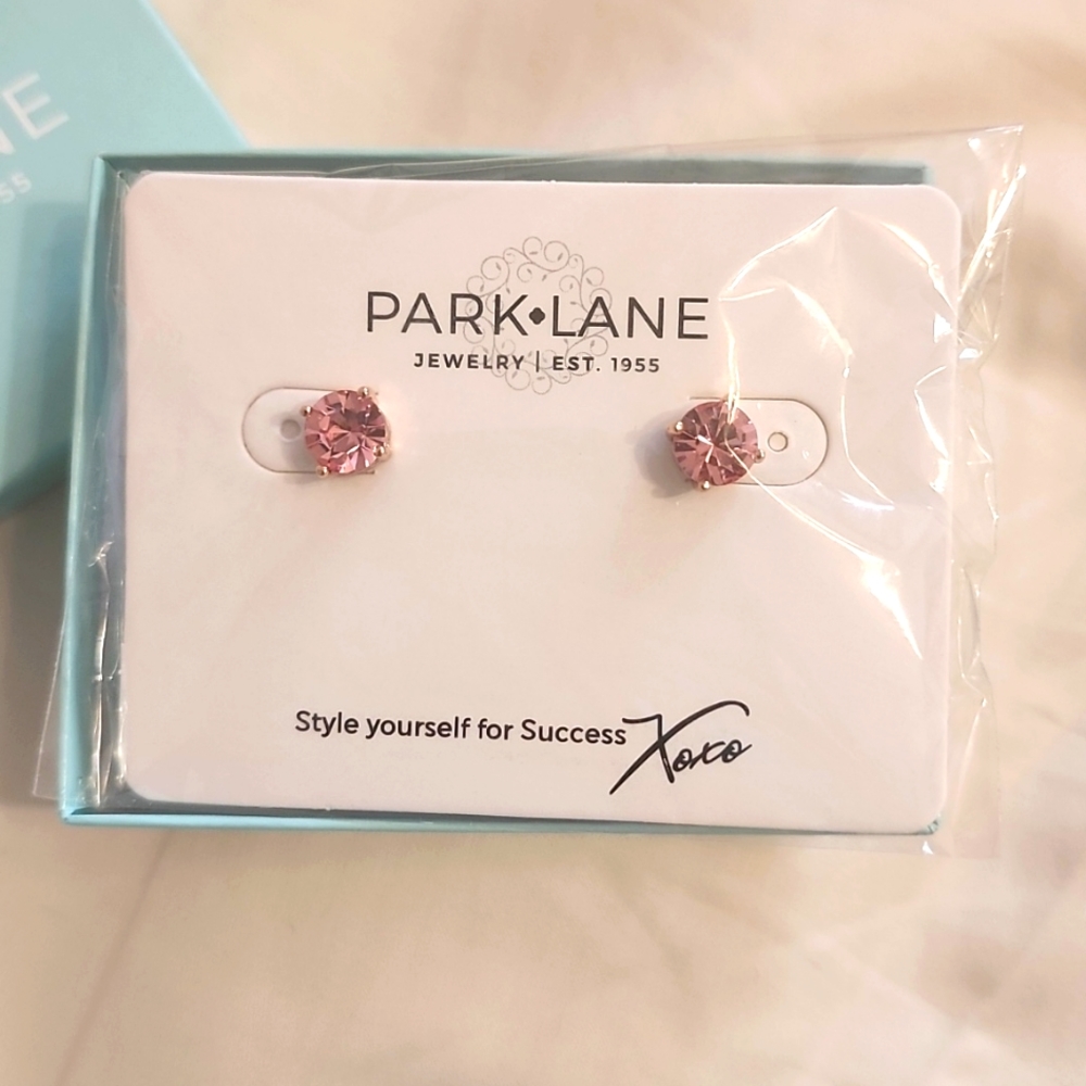 Park Lane rose quartz/rose gold studs - BRAND NEW!